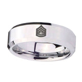 10mm-Army-Sergeant-Major-Beveled-Edges-Silver-Tungsten-Carbide-Rings-for-Men