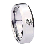 10mm-Marine-Beveled-Edges-Silver-Tungsten-Carbide-Men's-Wedding-Band
