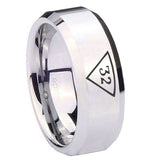 10mm-Masonic-32-Triangle-Freemason-Beveled-Edges-Silver-Tungsten-Carbide-Rings-for-Men