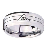 10mm-Masonic-32-Duo-Line-Freemason-Beveled-Edges-Silver-Tungsten-Carbide-Rings-for-Men