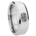 8MM Masonic 32 Degree Freemason Bevel Polish Silver Tungsten Ring