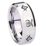 10mm-Masonic-Shriners-Beveled-Edges-Silver-Tungsten-Carbide-Rings-for-Men