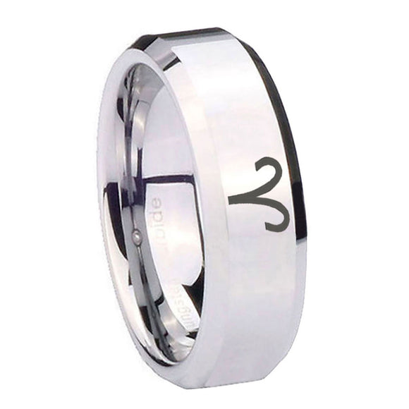 10mm-Aries-Zodiac-Beveled-Edges-Silver-Tungsten-Carbide-Mens-Engagement-Band