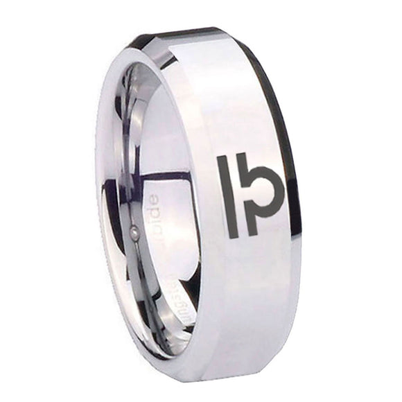 10mm-Libra-Horoscope-Beveled-Edges-Silver-Tungsten-Carbide-Men's-Promise-Rings