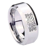 10mm-Celtic-Dog-Beveled-Edges-Silver-Tungsten-Carbide-Mens-Ring-Engraved