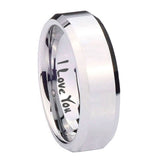 8mm-I-Love-You-Beveled-Edges-Silver-Tungsten-Carbide-Men's-Wedding-Ring