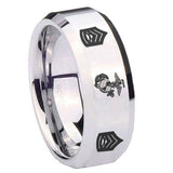 10mm-Marine-Army-Sergeant-Beveled-Edges-Silver-Tungsten-Carbide-Wedding-Engraving-Ring