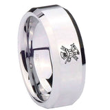 8mm-Fireman-Beveled-Edges-Silver-Tungsten-Carbide-Men's-Bands-Ring