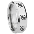 8MM Multiple Flash Bevel Polish Silver Tungsten Custom Ring