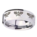 10mm-Multiple-Zelda-Skyward-Sword-Beveled-Silver-Tungsten-Wedding-Engraving-Ring