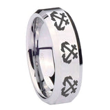 10mm-Multiple-Anchor-Beveled-Edges-Silver-Tungsten-Carbide-Mens-Promise-Ring