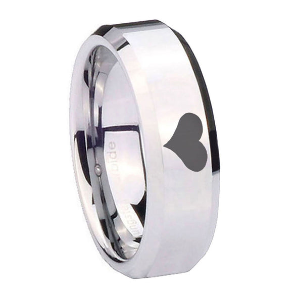 8mm-Heart-Beveled-Edges-Silver-Tungsten-Carbide-Wedding-Engagement-Ring