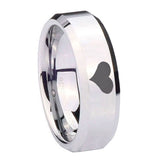 10mm-Heart-Beveled-Edges-Silver-Tungsten-Carbide-Mens-Ring-Engraved
