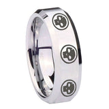 8mm-Multiple-Skull-Beveled-Edges-Silver-Tungsten-Carbide-Engraved-Ring