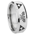 8MM Legend of Zelda Bevel Polish Silver Tungsten Man Wedding Band