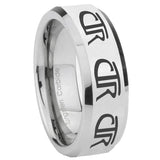 10mm Multiple CTR Beveled Edges Silver Tungsten Carbide Men's Band Ring