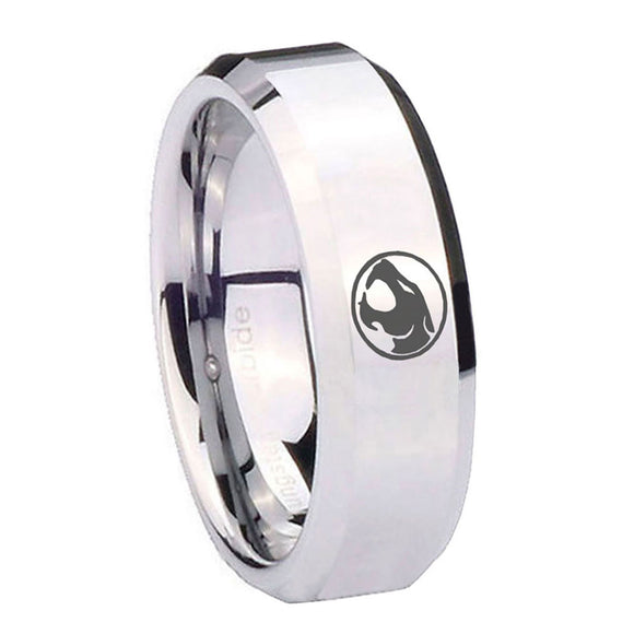 8mm-Thundercat-Beveled-Edges-Silver-Tungsten-Carbide-Mens-Engagement-Ring