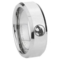 8MM Thundercat Bevel Polish Silver Tungsten Wedding Band For Men