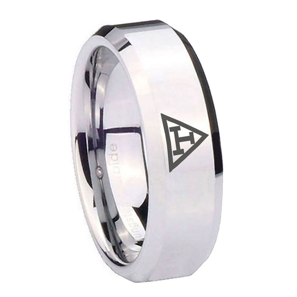 10mm-Masonic-Triple-Beveled-Edges-Silver-Tungsten-Carbide-Wedding-Bands-Ring