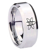 10mm-American-Atheist-Beveled-Edges-Silver-Tungsten-Carbide-Men's-Wedding-Band