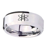 10mm-American-Atheist-Beveled-Edges-Silver-Tungsten-Carbide-Men's-Wedding-Band