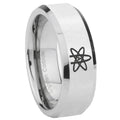 10mm American Atheist Beveled Edges Silver Tungsten Carbide Men's Wedding Band