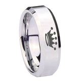 8mm-Crown-Beveled-Edges-Silver-Tungsten-Carbide-Wedding-Engraving-Ring