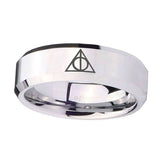 8mm-Deathly-Hallows-Beveled-Edges-Silver-Tungsten-Carbide-Wedding-Band-Mens
