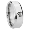 10mm GI Joe Eagle Beveled Edges Silver Tungsten Carbide Personalized Ring