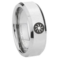 10mm Magic The Gathering Beveled Edges Silver Tungsten Custom Ring for Men
