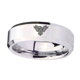 10mm-Phoenix-Beveled-Edges-Silver-Tungsten-Carbide-Wedding-Engraving-Ring