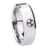 10mm-Radiation-Beveled-Edges-Silver-Tungsten-Carbide-Mens-Bands-Ring