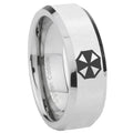 8MM Resident Evil Bevel Polish Silver Tungsten Men's Wedding Band