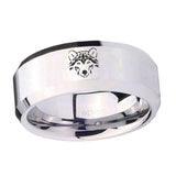 8mm-Wolf-Beveled-Edges-Silver-Tungsten-Carbide-Men's-Band-Ring