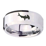 10mm-Hammerhead-Shark-Beveled-Edges-Silver-Tungsten-Carbide-Mens-Ring-Engraved