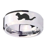 10mm-Otter-Beveled-Edges-Silver-Tungsten-Carbide-Mens-Ring-Engraved