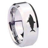 10mm-Shark-Beveled-Edges-Silver-Tungsten-Carbide-Mens-Ring-Engraved