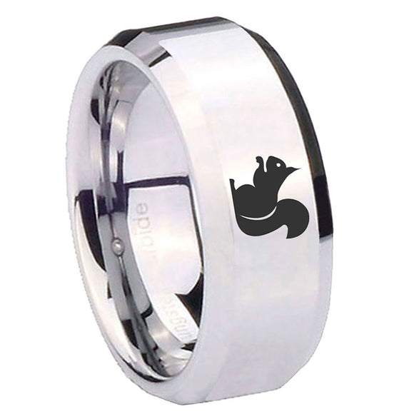 8mm-Squirrel-Beveled-Edges-Silver-Tungsten-Carbide-Men's-Band-Ring