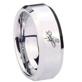 10mm-LA-Dogers-MLB-Baseball-Beveled-Edges-Silver-Tungsten-Men's-Wedding-Ring