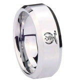 10mm-Masonic-Shriners-Beveled-Edges-Silver-Tungsten-Carbide-Men's-Wedding-Ring
