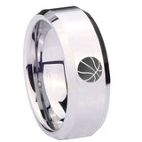 10mm-Basketball-Beveled-Edges-Silver-Tungsten-Carbide-Men's-Promise-Rings