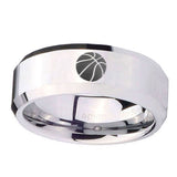 10mm-Basketball-Beveled-Edges-Silver-Tungsten-Carbide-Men's-Promise-Rings