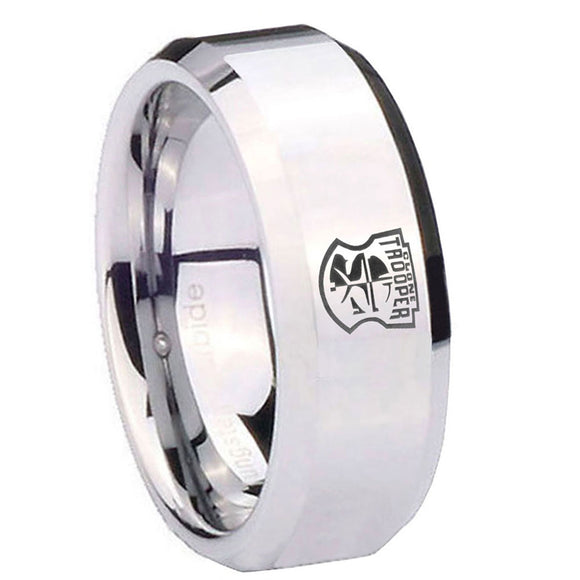 10mm-Clone-Trooper-Beveled-Edges-Silver-Tungsten-Mens-Bands-Ring