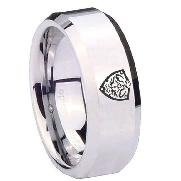 10mm-Zelda-Hylian-Shield-Beveled-Edges-Silver-Tungsten-Wedding-Band-Mens
