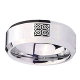 10mm-Celtic-Design-Beveled-Edges-Silver-Tungsten-Carbide-Wedding-Bands-Ring