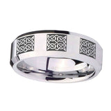 10mm-Multiple-Celtic-Beveled-Edges-Silver-Tungsten-Mens-Ring-Personalized