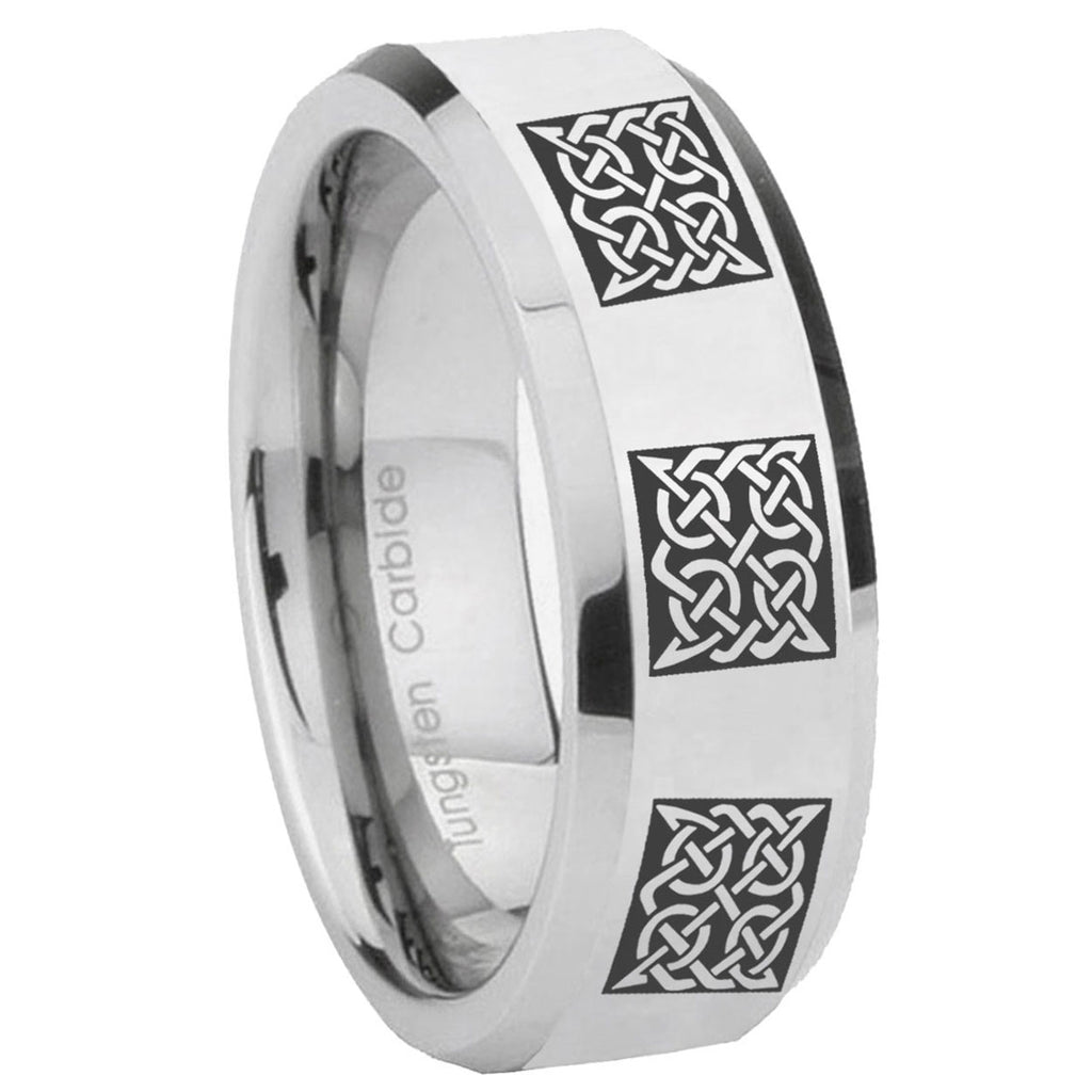 Flat Christian Cross Tungsten Carbide His Hers Ring Set