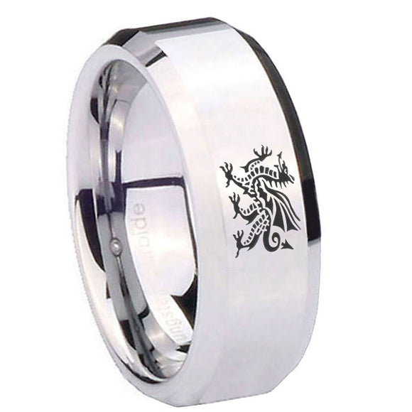 8mm-Dragon-Beveled-Edges-Silver-Tungsten-Carbide-Custom-Ring-for-Men