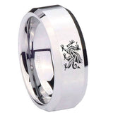 10mm-Dragon-Beveled-Edges-Silver-Tungsten-Carbide-Men's-Wedding-Ring