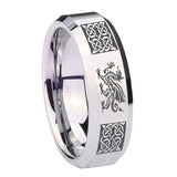 10mm-Multiple-Dragon-Celtic-Beveled-Edges-Silver-Tungsten-Carbide-Bands-Ring